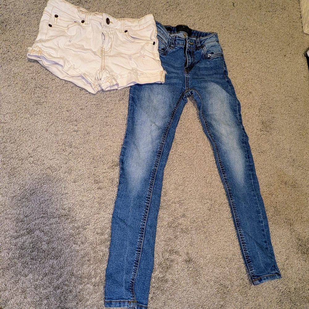 Lucky Brand  Girls Jeans and White Shorts Set
